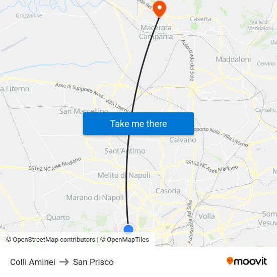 Colli Aminei to San Prisco map