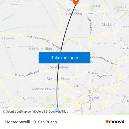 Montedonzelli to San Prisco map