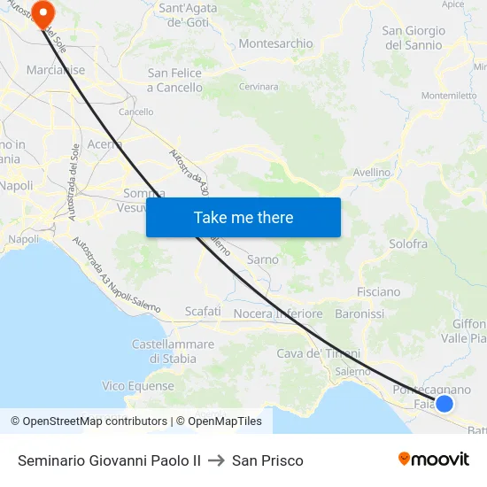Seminario Giovanni Paolo II to San Prisco map