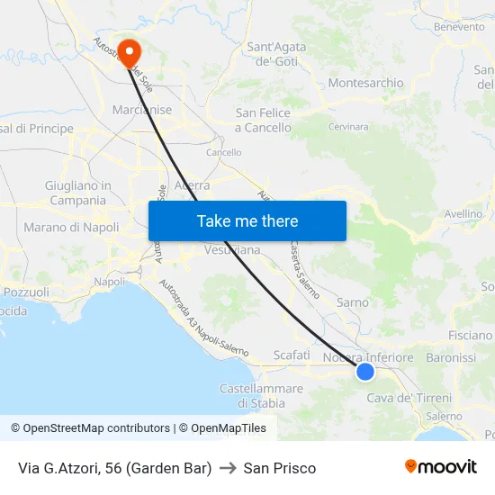 Via G.Atzori, 56 (Garden Bar) to San Prisco map