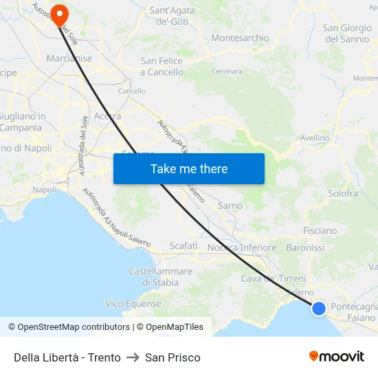 Liberty Street - Trento to San Prisco map