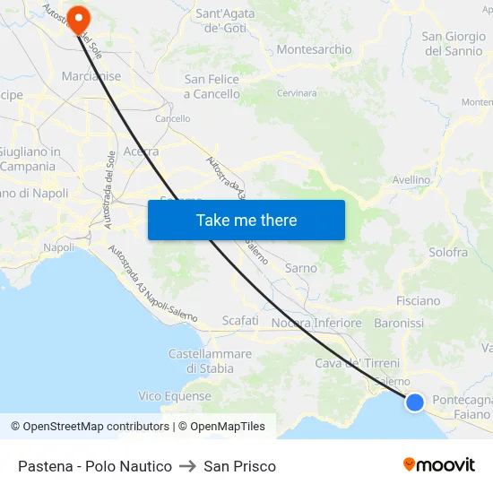 Pastena - Nautical Center to San Prisco map