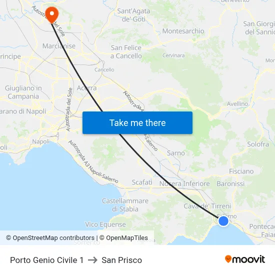 Civil Engineering Port 1 to San Prisco map