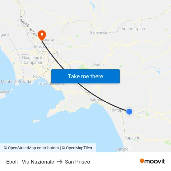 Eboli - National Road to San Prisco map