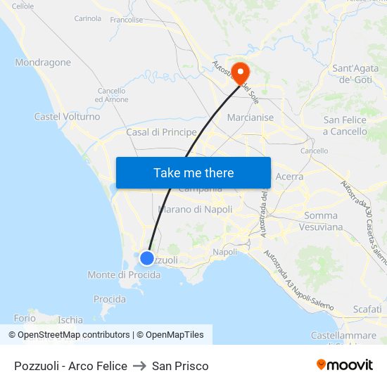 Pozzuoli - Arco Felice to San Prisco map