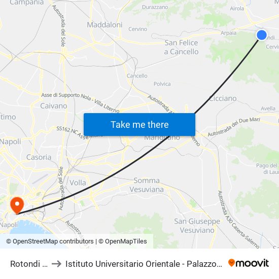 Rotondi Paolisi to Istituto Universitario Orientale - Palazzo Santa Maria Porta Coeli map