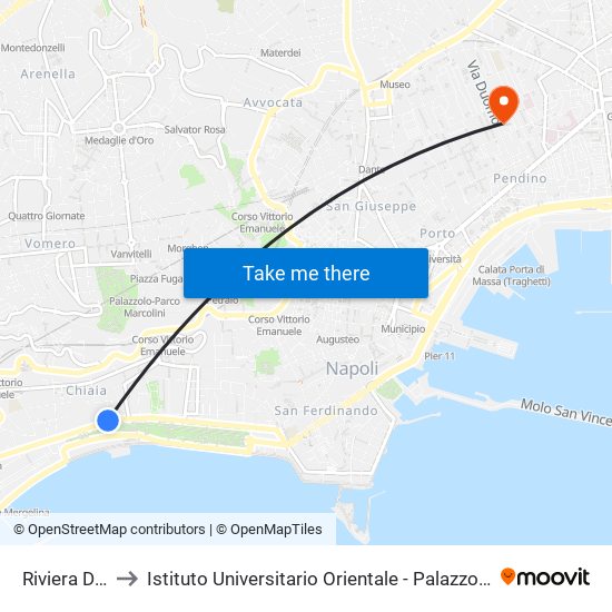 Riviera Di Chiaia to Istituto Universitario Orientale - Palazzo Santa Maria Porta Coeli map