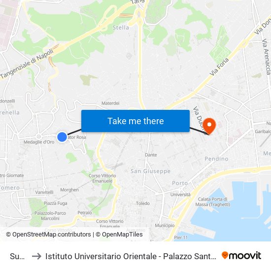 Suarez to Istituto Universitario Orientale - Palazzo Santa Maria Porta Coeli map