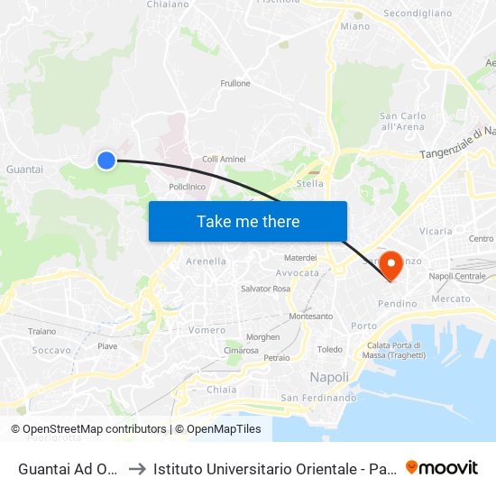 Guantai Ad Orsolone - Inps to Istituto Universitario Orientale - Palazzo Santa Maria Porta Coeli map