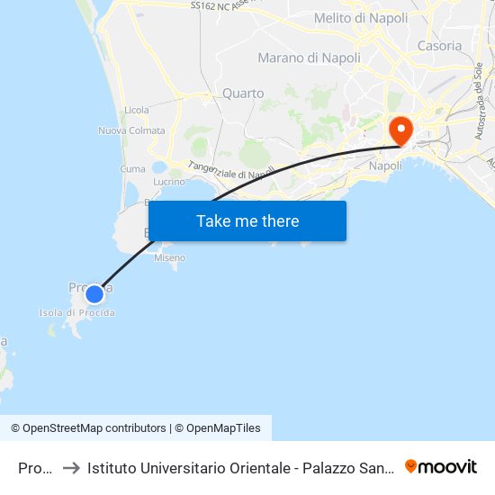 Procida to Istituto Universitario Orientale - Palazzo Santa Maria Porta Coeli map