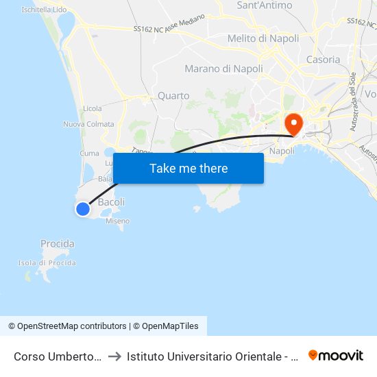 Corso Umberto I (Scuola Media) to Istituto Universitario Orientale - Palazzo Santa Maria Porta Coeli map
