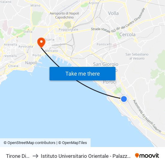 Tirone Di Moccia to Istituto Universitario Orientale - Palazzo Santa Maria Porta Coeli map