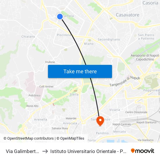 Via Galimberti - Rif. Alt. Vele to Istituto Universitario Orientale - Palazzo Santa Maria Porta Coeli map