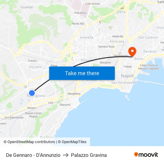 De Gennaro - D'Annunzio to Palazzo Gravina map