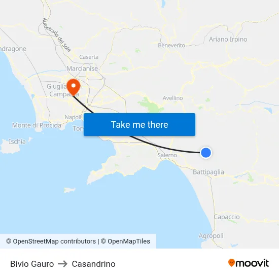 Gauro Junction to Casandrino map