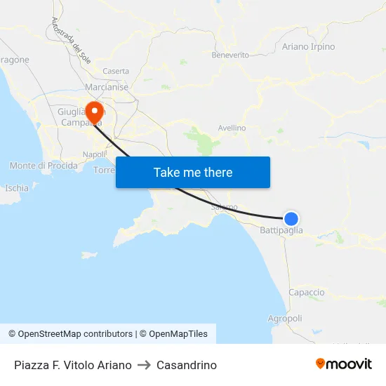 Piazza F. Vitolo Ariano to Casandrino map