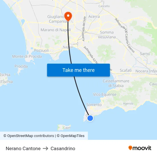 Nerano Cantone to Casandrino map