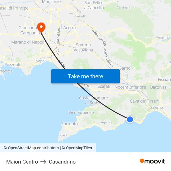 Maiori Center to Casandrino map