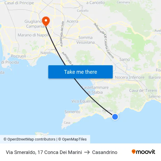 Via Smeraldo, 17 Conca Dei Marini to Casandrino map