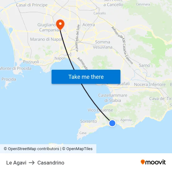 Le Agavi to Casandrino map