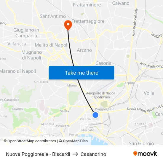 Nuova Poggioreale - Biscardi to Casandrino map