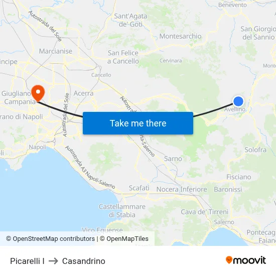 Picarelli I to Casandrino map