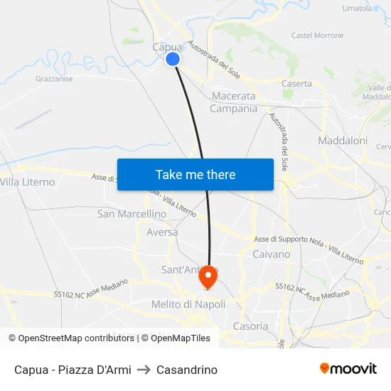 Capua - Piazza D'Armi to Casandrino map