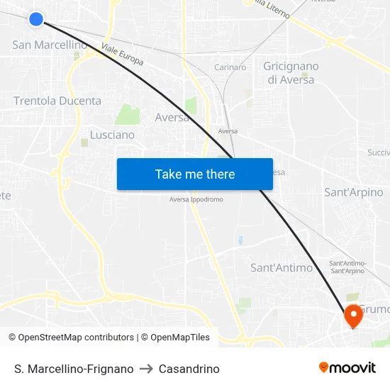 S. Marcellino-Frignano to Casandrino map