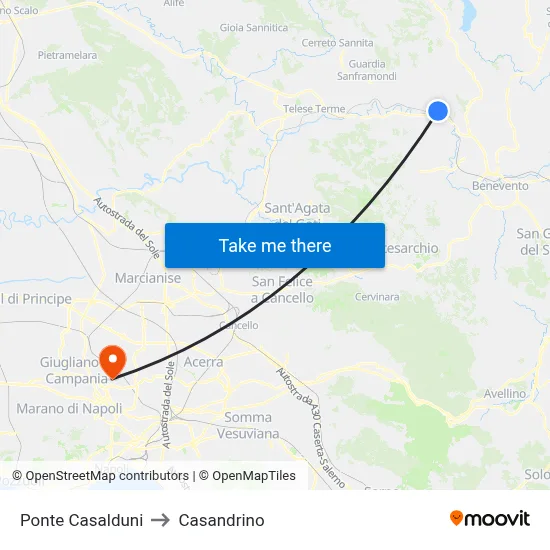 Casalduni Bridge to Casandrino map