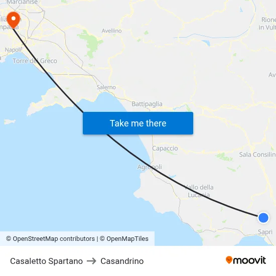 Casaletto Spartano to Casandrino map
