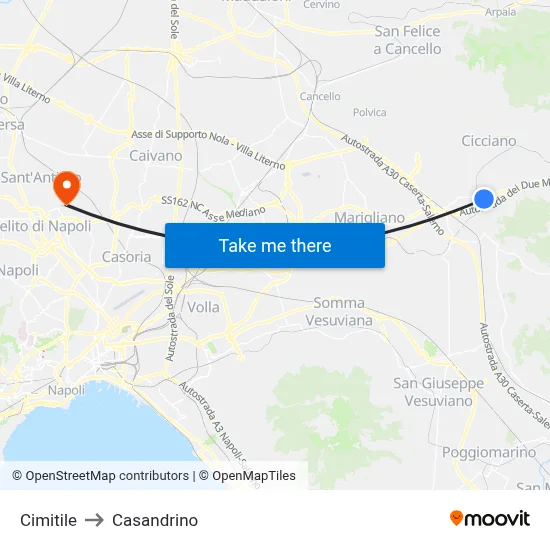 Cimitile to Casandrino map