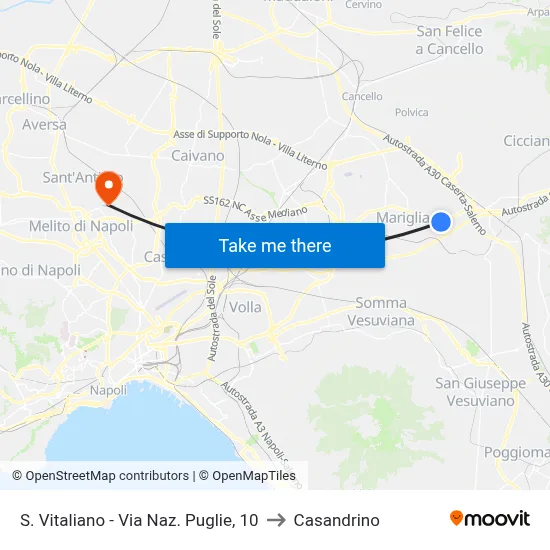 S. Vitaliano - Puglie National Road, 10 to Casandrino map