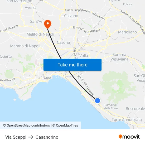Via Scappi to Casandrino map