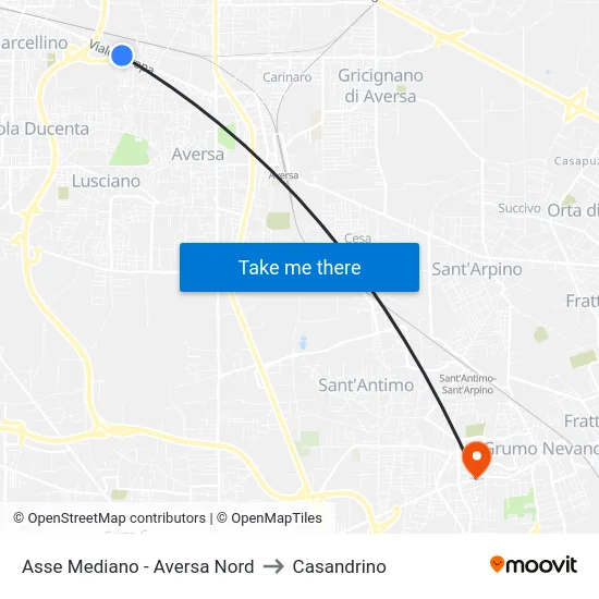 Asse Mediano - Aversa Nord to Casandrino map