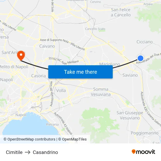 Cimitile to Casandrino map