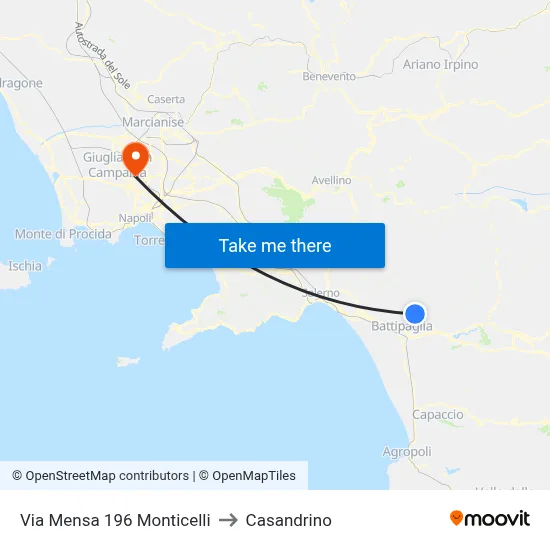 Via Mensa 196 Monticelli to Casandrino map