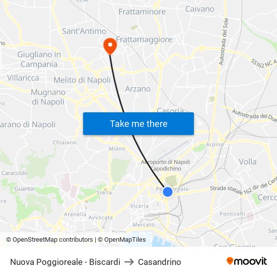 Nuova Poggioreale - Biscardi to Casandrino map
