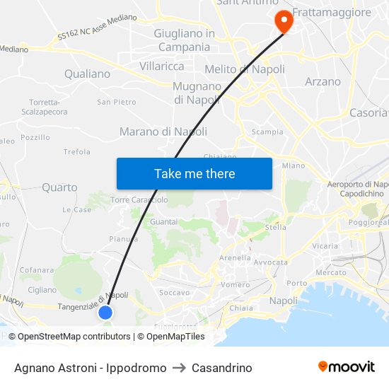 Agnano Astroni - Ippodromo to Casandrino map