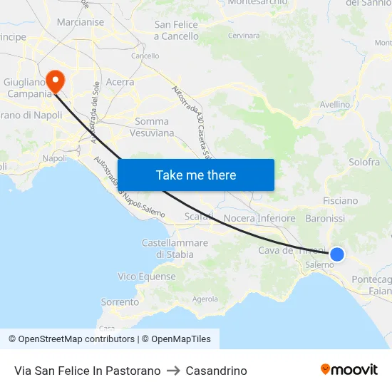 Via San Felice In Pastorano to Casandrino map