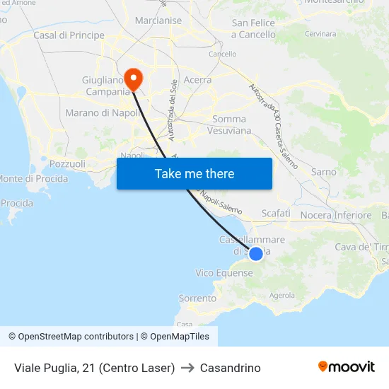 Puglia Avenue, 21 (Laser Center) to Casandrino map