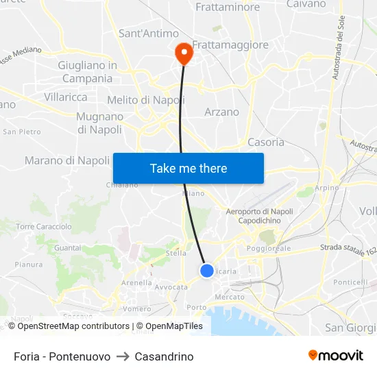 Foria - New Bridge to Casandrino map