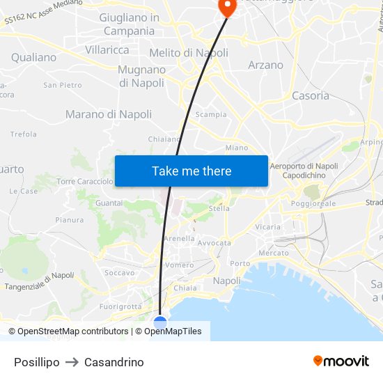 Posillipo to Casandrino map
