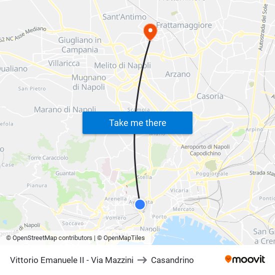 Vittorio Emanuele II - Via Mazzini to Casandrino map