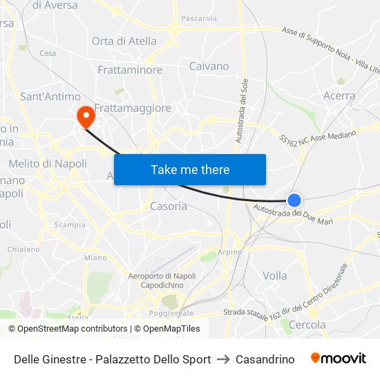 Delle Ginestre - Palazzetto Dello Sport to Casandrino map