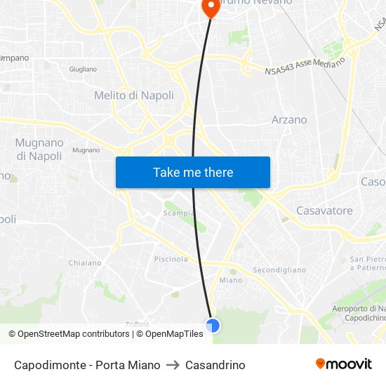 Capodimonte - Porta Miano to Casandrino map