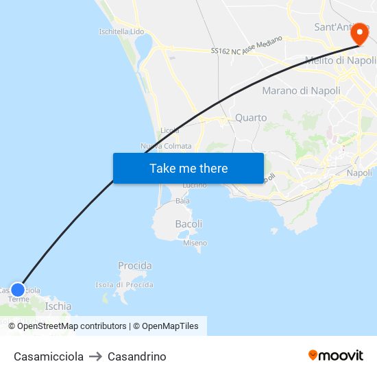 Casamicciola to Casandrino map