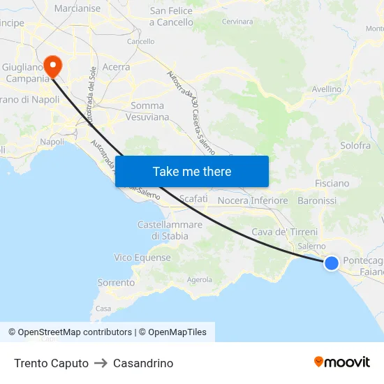 Trento Caputo to Casandrino map