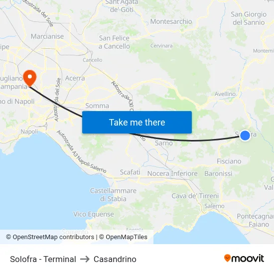 Solofra - Terminal to Casandrino map