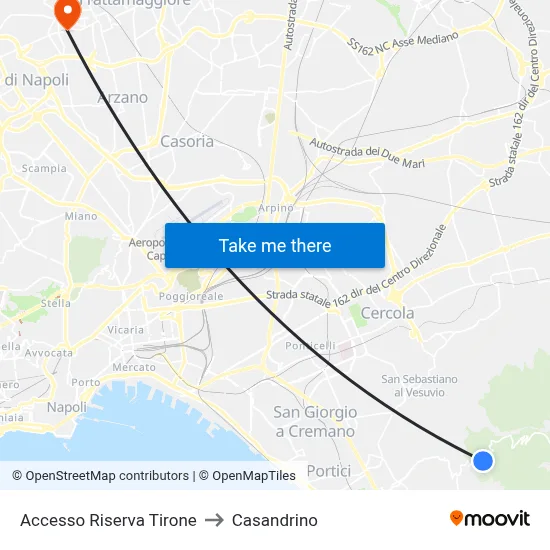 Accesso Riserva Tirone to Casandrino map