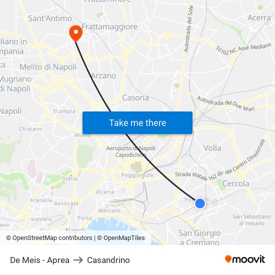 De Meis - Aprea to Casandrino map